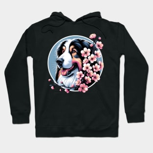 Polish Lowland Sheepdog's Joyful Spring with Cherry Blossoms Hoodie